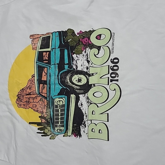 Port and Company White Tee with Vintage Car Graphic - Picture 3 of 5